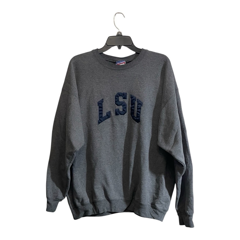 LSU Tigers Sweatshirt XL Gray Fleece 90s Football College Bayou Vintage Pullover